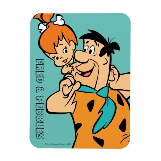 Die Steine | Fred & Pebbles Flintstone Magnet (Vertikal)