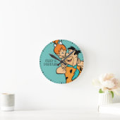 Die Steine | Fred & Pebbles Flintstone Runde Wanduhr (Zuhause)