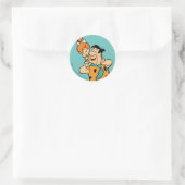 Die Steine | Fred & Pebbles Flintstone Runder Aufkleber (Tasche)