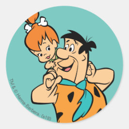Die Steine | Fred & Pebbles Flintstone Runder Aufkleber