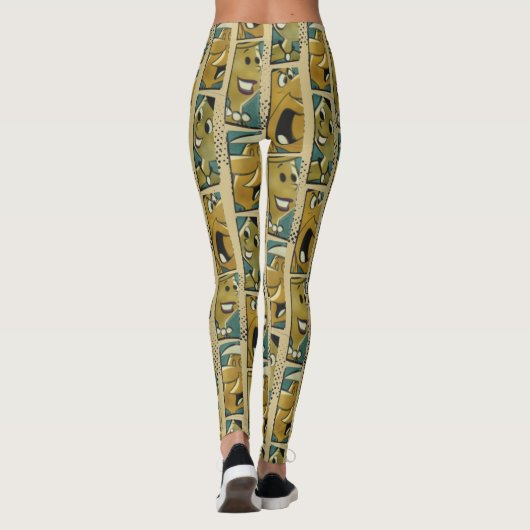 Die Steine | Retro-Comic-Zeichenfelder Leggings (Rückseite)