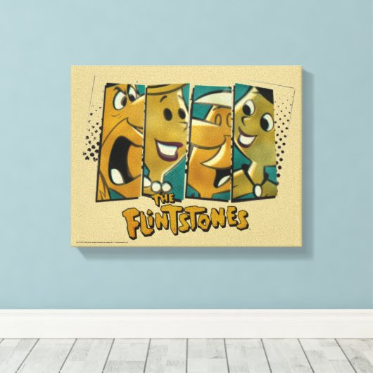 Die Steine | Retro-Comic-Zeichenfelder Leinwanddruck (Insitu (Holzboden))