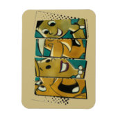 Die Steine | Retro-Comic-Zeichenfelder Magnet (Vertikal)