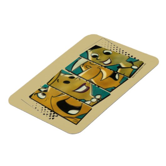 Die Steine | Retro-Comic-Zeichenfelder Magnet (Linke Seite)