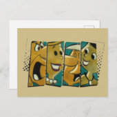 Die Steine | Retro-Comic-Zeichenfelder Postkarte (Vorne/Hinten)