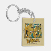 Die Steine | Retro-Comic-Zeichenfelder Schlüsselanhänger (Vorderseite links)