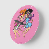 Die Steine | Wilma & Betty Rock Stars Runde Wanduhr (Winkel)