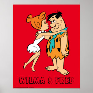 Die Steine Wilma Kissing Fred Poster