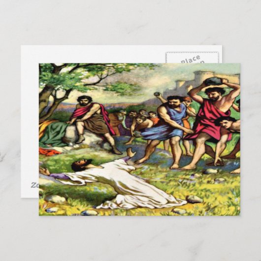 Die Steinigung Postkarte (Vorne/Hinten)