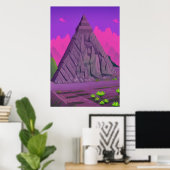 Die Steinpyramide | AI Art Poster (Heimbüro)