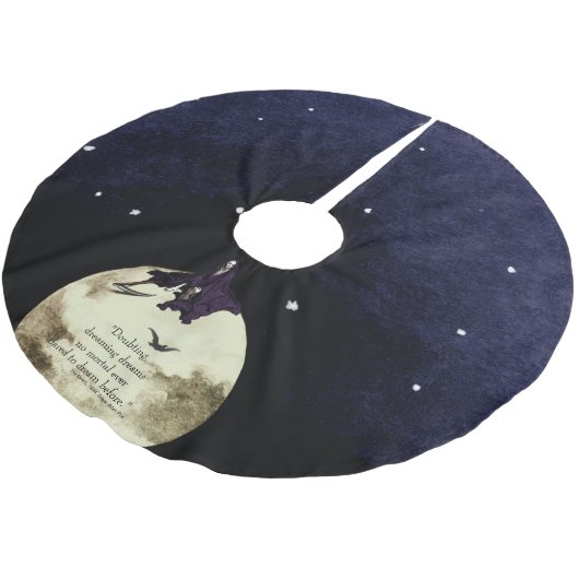 Die Sterblichkeit und der Mond Polyester Weihnachtsbaumdecke (Schrägansicht)
