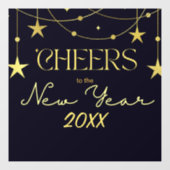 Die Sterne der Neujahrsbotschaft Fensteraufkleber (Blatt)