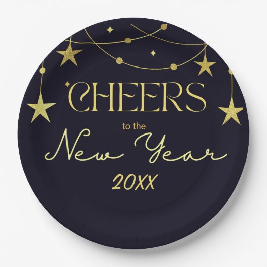 Die Sterne der Neujahrsbotschaft Pappteller (Vorderseite)