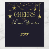 Die Sterne der Neujahrsbotschaft Weinetikett (Einzelnes Label)
