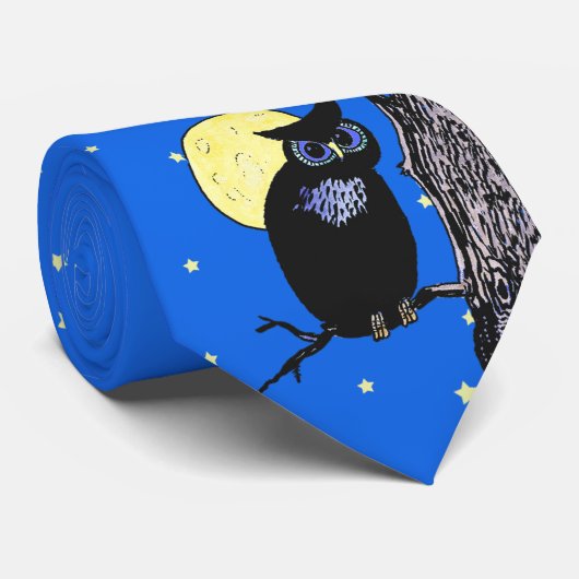 Die Sterne des Schwarzen Owl Tree Krawatte (Gerollt)