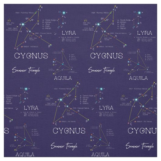 Die Sterne des Sommerdreiecks der Nordhalbkugel Stoff (Muster)