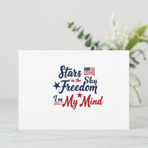 Die Sterne im Sky 4. Juli - Patriotisches Zitat Einladung