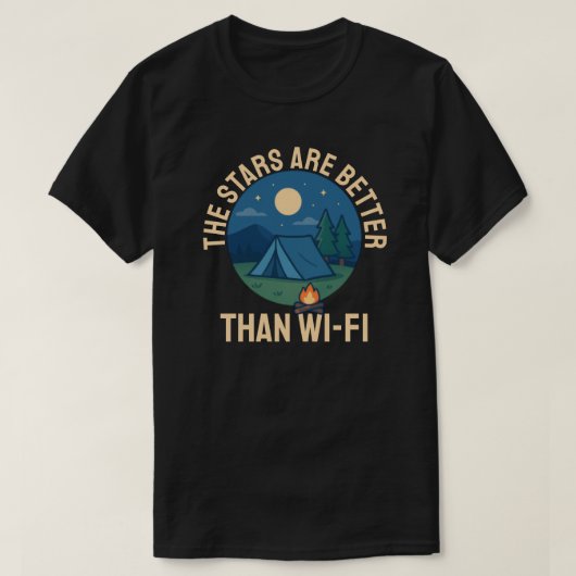 Die Sterne sind besser als WLAN T-Shirt (Design vorne)