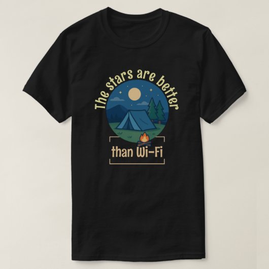 Die Sterne sind besser als WLAN T-Shirt (Design vorne)