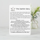 Die Sternengeschichte. Starfish Gedicht. (Stehend Vorderseite)