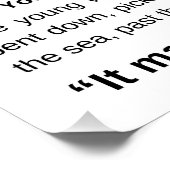 Die Sternengeschichte, Starfish Gedicht. Poster (Ecke)