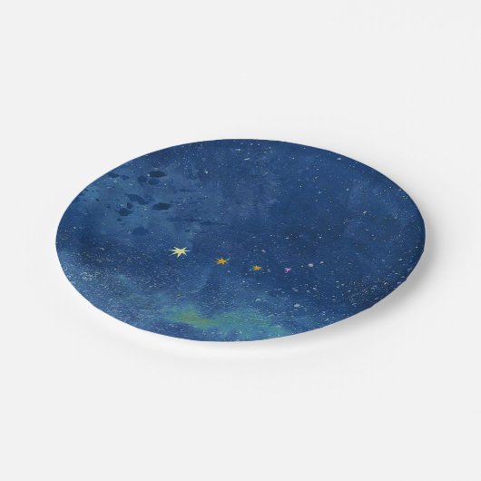 Die Sternenhimmel-Abbildung Pappteller (Schrägansicht)