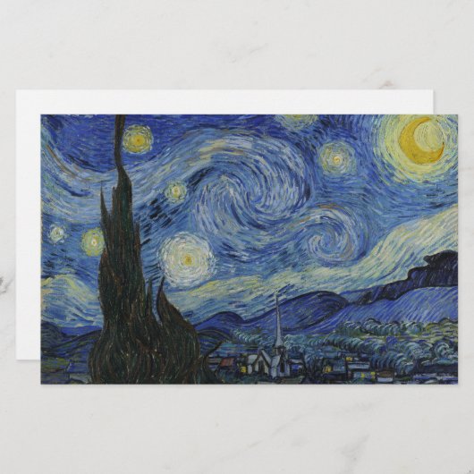 Die sternenklare Nacht Vincent van Gogh 1889 Briefpapier (Vorne/Hinten)