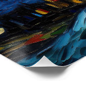 Die Sternennacht - Border Collie Dog 001 - Qian wa Poster (Ecke)