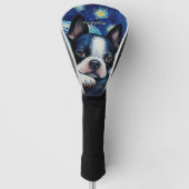 Die Sternennacht - Boston Terrier Dog 001 - Qian w Golf Headcover (Vorderseite)