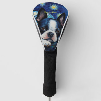 Die Sternennacht - Boston Terrier Dog 001 - Qian w Golf Headcover