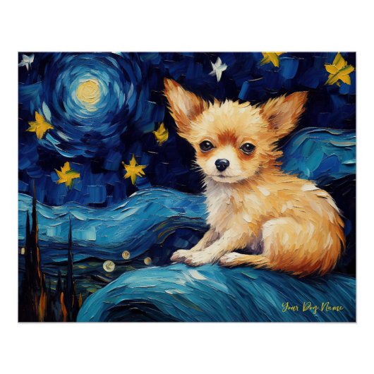 Die Sternennacht - Chihuahua Dog 002 - Qian wan Go Poster (Vorderseite)