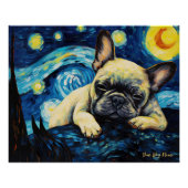 Die Sternennacht - French Bulldog 002 - Qian wan G Poster (Vorderseite)