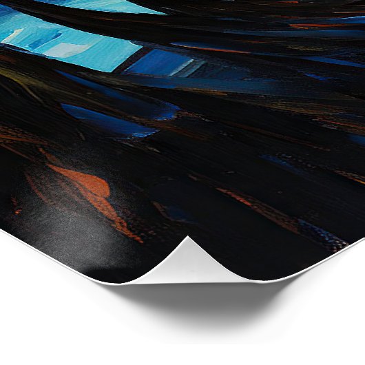 Die Sternennacht - French Bulldog 002 - Qian wan G Poster (Ecke)