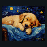 Die Sternennacht - Golden Retriever Dog 001 - Qian Poster<br><div class="desc">[ Ultrahochqualitative Kunstgemälde ] ● Acrylöl auf Papier ● 12.000~9.600pixel ● 500dpi 【Qian wan Gogh】】】 Die Künstler Lieben Hunde und Van Gogh. Empfohlen für Hundefreunde,  die Liebe Van Gogh und Hunde. Einzigartige Arbeit,  die von berühmten Werken wie "Die Sternennacht" und "Café Terrace at Night" inspiriert wird.</div>