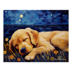 Die Sternennacht - Golden Retriever Dog 002 - Qian Poster