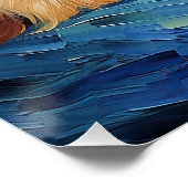 Die Sternennacht - Goldendoodle Dog 003 - Qian wan Poster (Ecke)