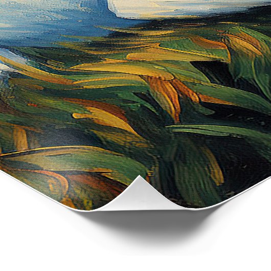 Die Sternennacht - Great Pyrenäen Welpen Hund 002  Poster (Ecke)