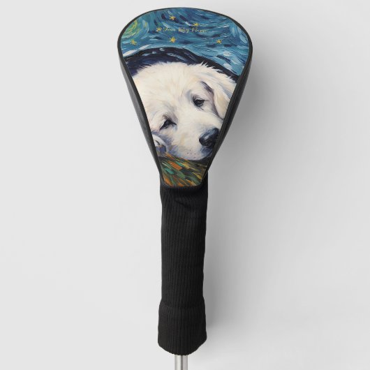 Die Sternennacht - Great Pyrenäen Welpen Hund 003  Golf Headcover (Vorderseite)