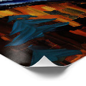 Die Sternennacht - Große Pyrenäen Welpen Hund 001  Poster (Ecke)