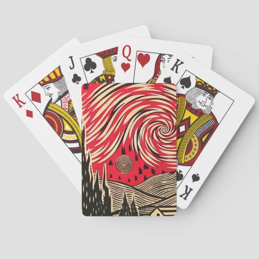 Die Sternennacht im BAUHAUS-Stil Spielkarten (Rückseite)