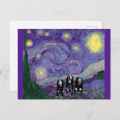 Die Sternennacht im Lila, Kunsthandwerk Postkarte (Vorne/Hinten)