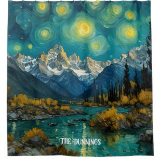 Die Sternennacht im Rocky Mountains Duschvorhang