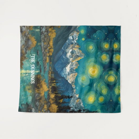 Die Sternennacht im Rocky Mountains Wandteppich (Vorderseite (Horizontal))