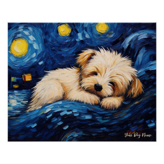 Die Sternennacht - Malteser Hund 003 - Qian wan Go Poster