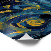 Die Sternennacht - Mops Dog 003 - Qian wan Gogh Poster (Ecke)