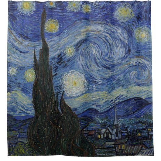 Die Sternennacht, Ölmalerei, Vincent Van Gogh Duschvorhang (Vorderseite)