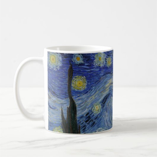 Die Sternennacht, Ölmalerei, Vincent Van Gogh Kaffeetasse (Links)