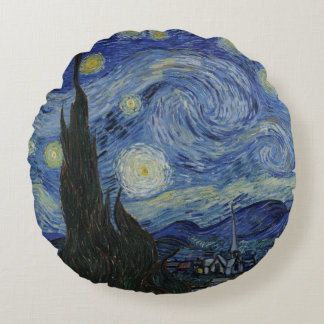 Die Sternennacht, Ölmalerei, Vincent Van Gogh Rundes Kissen