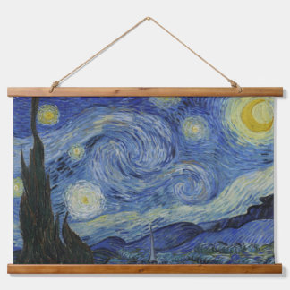 Die Sternennacht, Ölmalerei, Vincent Van Gogh Wandteppich Mit Holzrahmen