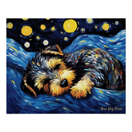Die Sternennacht - Schnauzer Dog 002 - Qian wan Go Poster (Vorderseite)